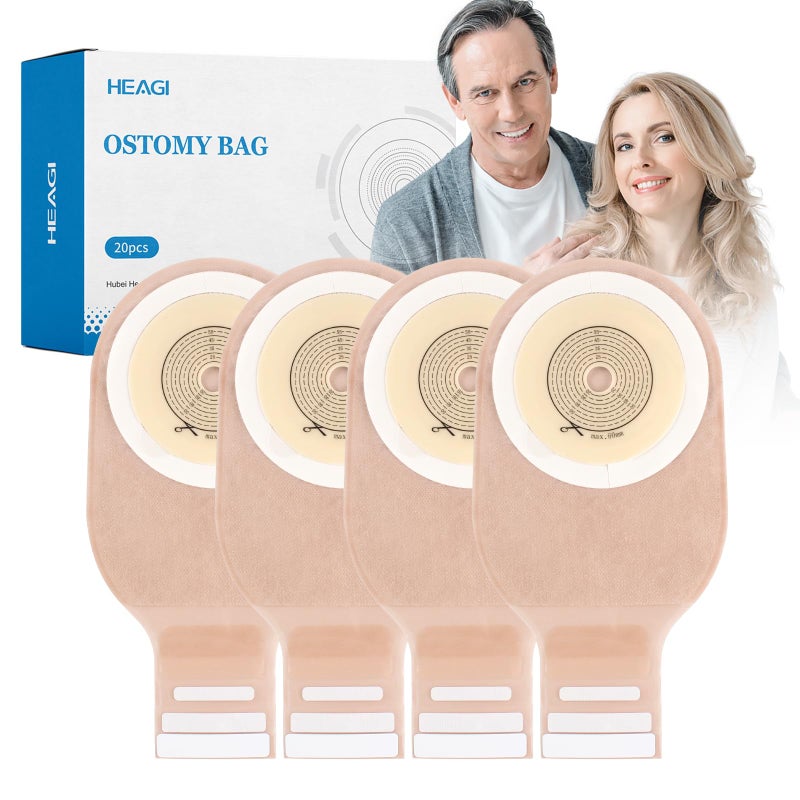 20 PCS Colostomy Bags One Piece Drainable Ostomy Pouch with Closure for Ileostomy Stoma Care Ostomy Supplies Ileostomy Supplies CuttoFit Max 60 Mm